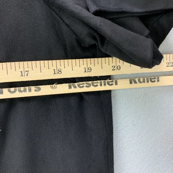 Miss Me‎ Dress Womens Medium Shift Black Faux Suede Embroidered Short Sleeve - Picture 12 of 15